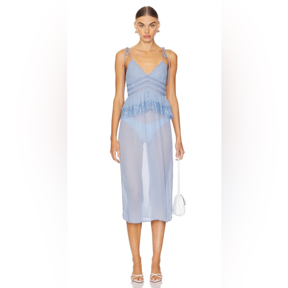 NWT Free People x Revolve Kiki Slip Dress Chambray Blue Small